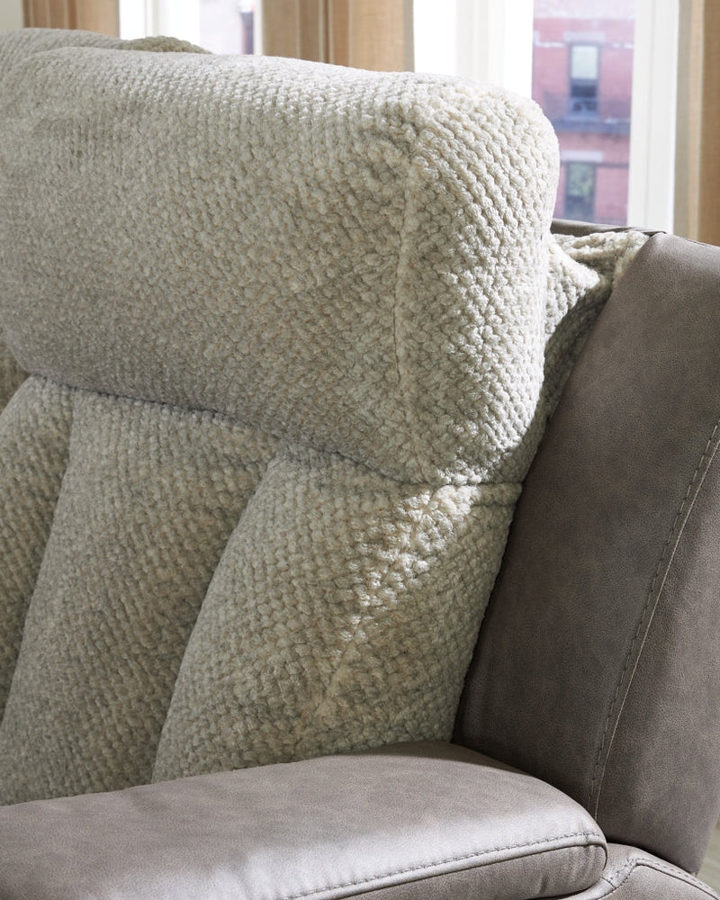 Stately Check Power Recliner/Adjustable Headrest