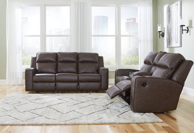 Lavenhorne Living Room Set Umber Sofa and Loveseat
