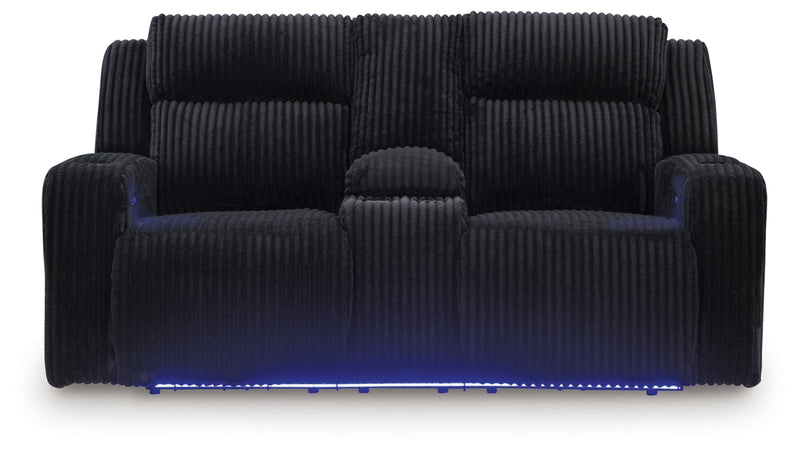 TwinBrooke Power Reclining Loveseat/Console/Adjustable Headrest