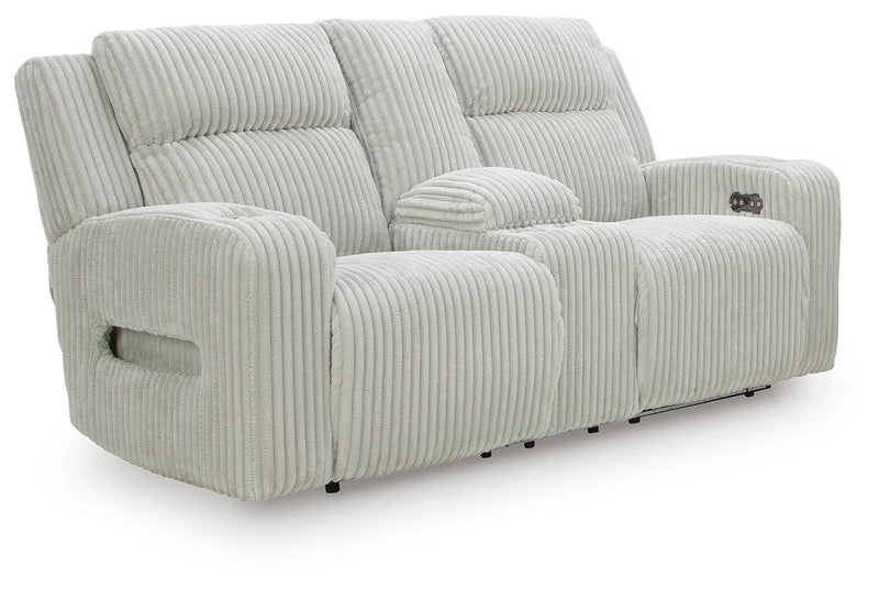 Belvarrow PWR REC Loveseat/CON/ADJ Reclining Loveseats Carvara PWR REC Loveseat CON ADJ HDRST Alloy