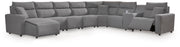 Modmax Power Reclining II 8-Piece Power Reclining Sectional with Console Salt and Pepper