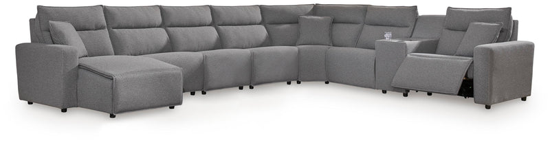 Modmax Power Reclining II 8-Piece Power Reclining Sectional with Console Salt and Pepper