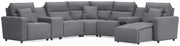 Modmax Power Reclining II 7-Piece Power Reclining Sectional with Chaise and Audio System Salt and Pepper