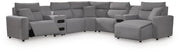 Modmax Power Reclining II 7-Piece Power Reclining Sectional with Chaise and Audio Consoles