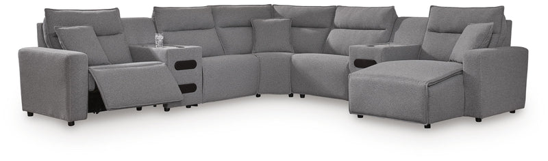 Modmax Power Reclining II 7-Piece Power Reclining Sectional with Chaise and Audio Consoles