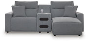 Modmax Power Reclining II 3-Piece Power Reclining Sectional with Chaise and Audio Console