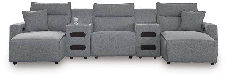 Modmax Power Reclining II 5-Piece Power Reclining Sectional with Chaise and Audio Consoles