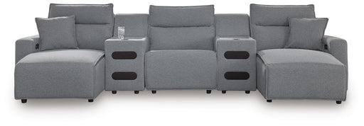 Modmax II 5-Piece Reclining Sectional with Double Chaise and Audio Consoles Default Title