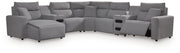 Modmax Power Reclining II 7-Piece Power Reclining Sectional with Chaise and Audio Consoles