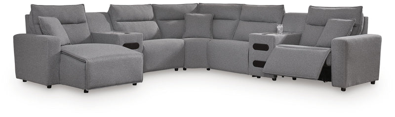 Modmax Power Reclining II 7-Piece Power Reclining Sectional with Chaise and Audio Consoles