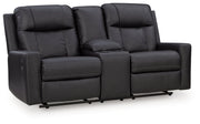 Mackmenville DBL Reclining Loveseat w/Console Carbon