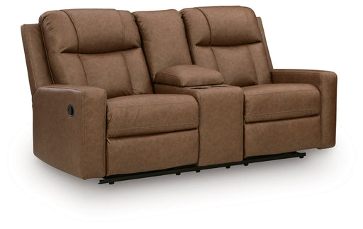 Mackmenville DBL Reclining Loveseat w/Console Caramel