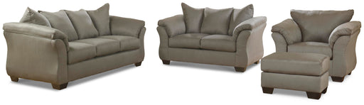 Darcy Living Room Sets Sofa, Loveseat, Chair and Ottoman Cobblestone