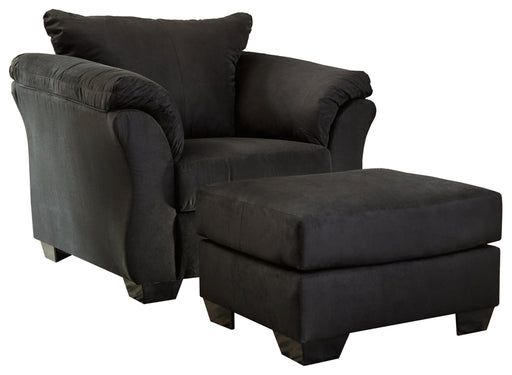 Darcy Chair and Ottoman Black