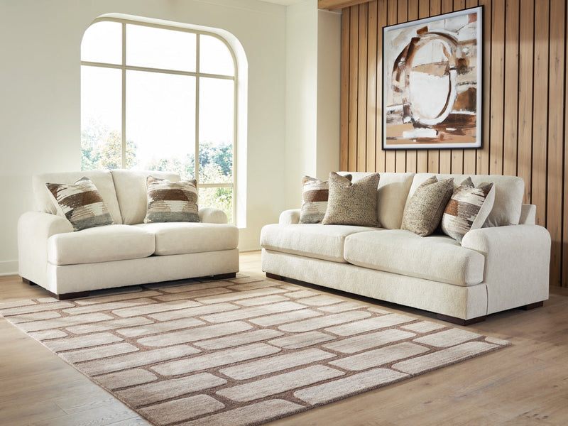 Jayne Park Sofa and Loveseat Living Room Set Sand
