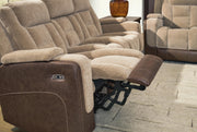 Mixed Motion PWR REC Sofa with ADJ Headrest Reclining Sofas
