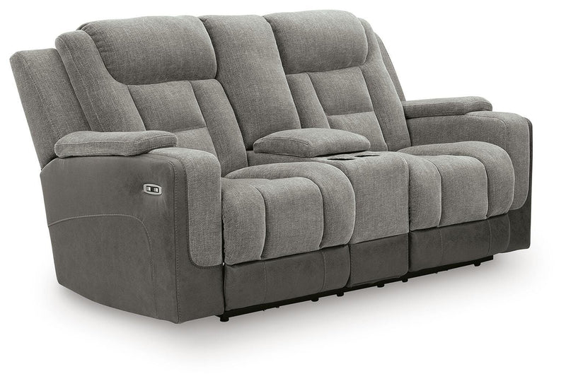 Mixed Motion PWR REC Loveseat/CON/ADJ Reclining Loveseats Shadow