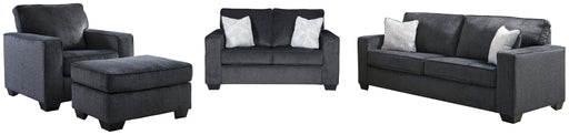 Altari Living Room Sets Sofa, Loveseat, Chair and Ottoman Slate
