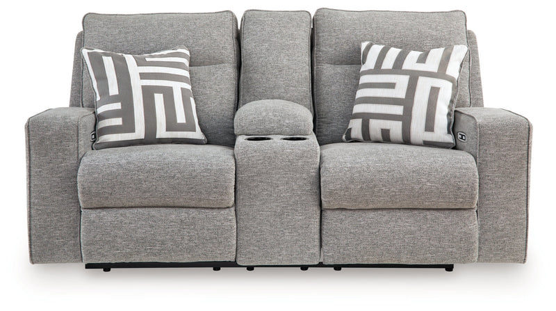 Biscoe Power Reclining Loveseat/Console/Adjustable Headrest