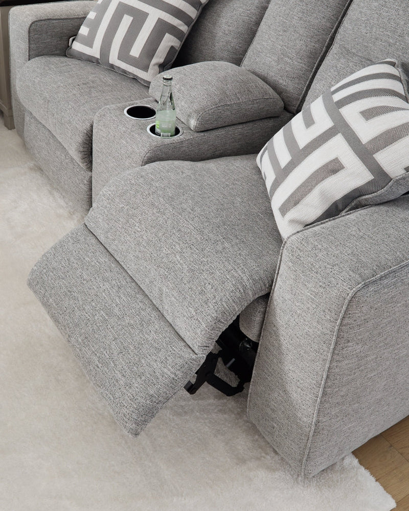 Biscoe Power Reclining Loveseat/Console/Adjustable Headrest
