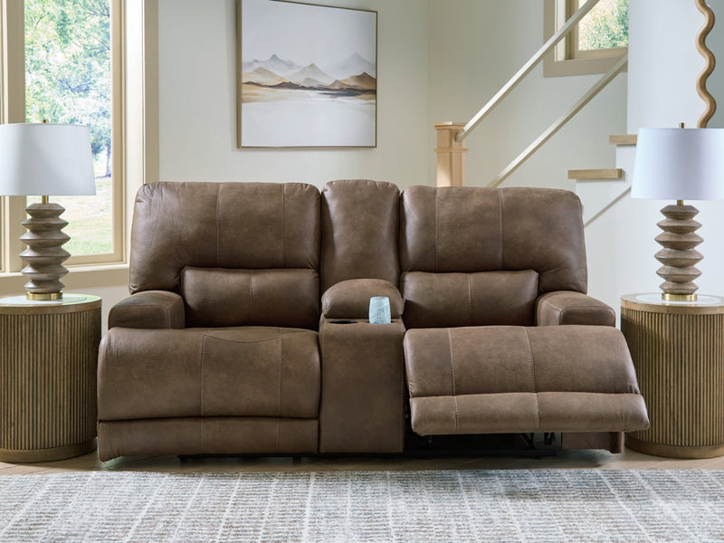 Time-Piece Power Reclining Loveseat/Console/Adjustable Headrest
