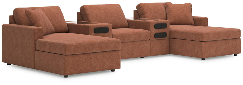 Modmax Sectionals - Spice 5-Piece Double Storage Chaise Sectional with Audio Consoles