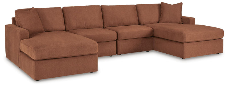 Modmax Sectionals - Spice 4-Piece Double Storage Chaise Sectional
