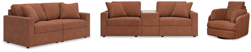 Modmax Living Room Set Spice Sofa, Loveseat and Recliner (v2)
