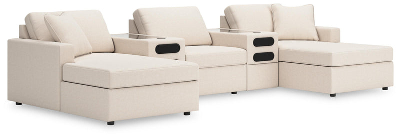 Modmax Sectionals - Oyster 5-Piece Double Storage Chaise Sectional with Audio Consoles