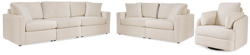 Modmax Living Room Set Oyster Sofa, Loveseat and Recliner