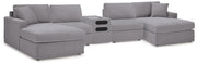 Modmax Sectionals - Granite 5 Piece Sectional with Audio Console