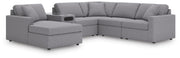 Modmax Sectionals - Granite 6-Piece Sectional with Audio System and Chaise