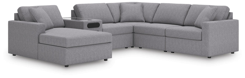 Modmax Sectionals - Granite 6-Piece Sectional with Audio System and Chaise
