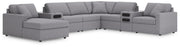 Modmax Sectionals - Granite 8-Piece Sectional with Audio System and Chaise (92104S49)