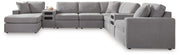 Modmax Sectionals - Granite 8-Piece Sectional with Storage Chaise and Audio Consoles