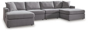 Modmax Sectionals - Granite 4-Piece Double Storage Chaise Sectional