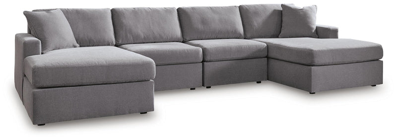 Modmax Sectionals - Granite 4-Piece Double Storage Chaise Sectional