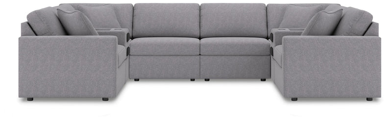 Premium Modmax 8-Piece Double Storage Chaise Sectional with Audio and Storage Consoles