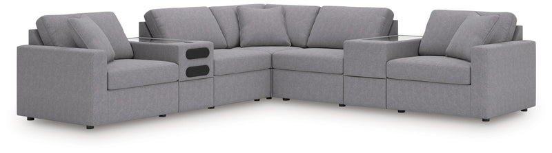 Modmax Sectionals - Granite 7-Piece Balanced Sectional with Audio and Storage Consoles