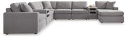 Modmax Sectionals - Granite 8-Piece Sectional with Storage Chaise and Audio Consoles (92104S98)
