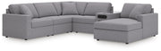 Modmax Sectionals - Granite 6-Piece Sectional with Audio System and Chaise (92104S51)