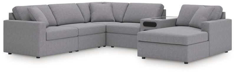 Modmax Sectionals - Granite 6-Piece Sectional with Audio System and Chaise (92104S51)