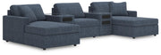 Modmax Sectionals - Ink 5-Piece Double Storage Chaise Sectional with Audio Consoles