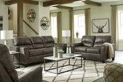 Navi Loveseat Living Room Set Smoke Sofa, Loveseat and Recliner