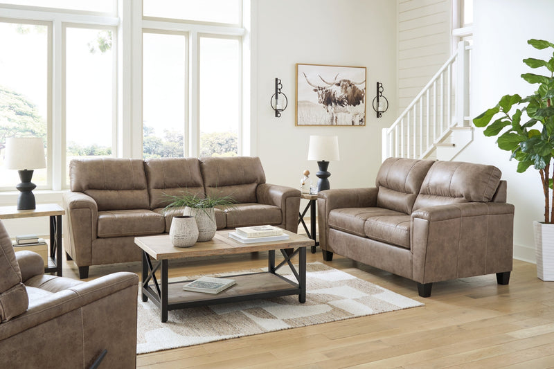 Navi Loveseat Living Room Set Fossil Sofa, Loveseat and Recliner