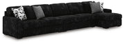 Midnight-Madness Sectionals 3-Piece Sectional with Chaise (98103S9) Onyx