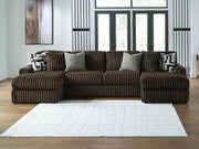 Midnight-Madness Sectionals 3-Piece Sectional with Chaise (98104S5) Chocolate