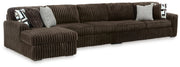 Midnight-Madness Sectionals 3-Piece Sectional with Chaise Chocolate