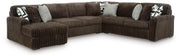 Midnight-Madness Sectionals 4-Piece Sectional with Chaise (98104S4) Chocolate