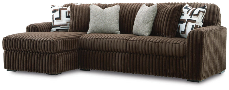 Midnight-Madness Sectionals 2-Piece Sectional Sofa with Chaise Chocolate